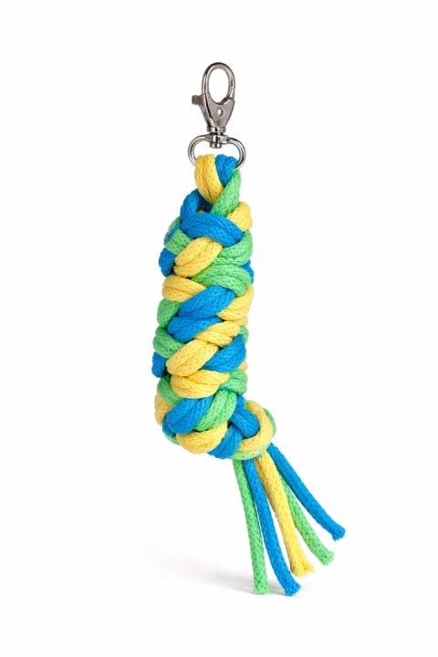 Uwiąz dla konia Hobby Horse pleciony ze sznurka - jasny zielony/ turkus/ żółty