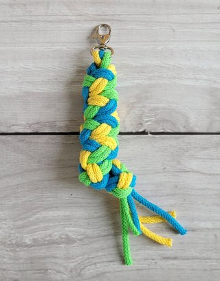 Uwiąz dla konia Hobby Horse pleciony ze sznurka - jasny zielony/ turkus/ żółty