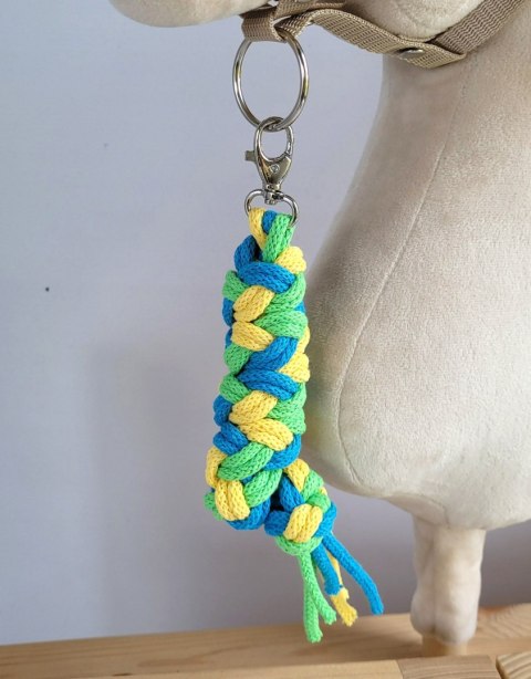 Uwiąz dla konia Hobby Horse pleciony ze sznurka - jasny zielony/ turkus/ żółty