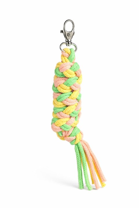 Uwiąz dla konia Hobby Horse pleciony ze sznurka - jasny zielony/ żółty/ brzoskwinia