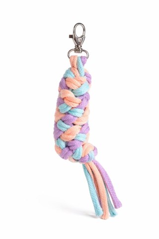 Uwiąz dla konia Hobby Horse pleciony ze sznurka - mięta/ lawenda/ brzoskwinia