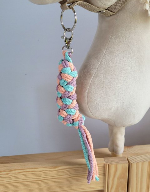 Uwiąz dla konia Hobby Horse pleciony ze sznurka - mięta/ lawenda/ brzoskwinia