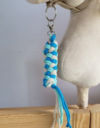 Uwiąz dla konia Hobby Horse pleciony ze sznurka - mięta/ turkus/ jasny beż