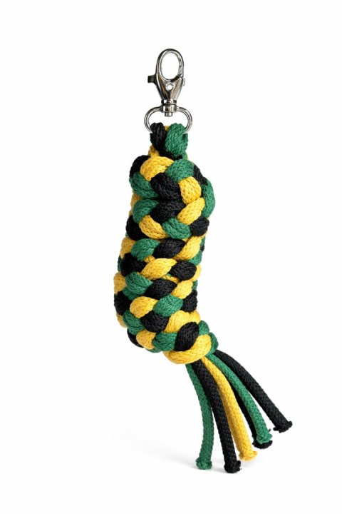 Uwiąz dla konia Hobby Horse pleciony ze sznurka - musztardowy/ zielony/ butelkowa zieleń