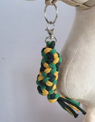 Uwiąz dla konia Hobby Horse pleciony ze sznurka - musztardowy/ zielony/ butelkowa zieleń