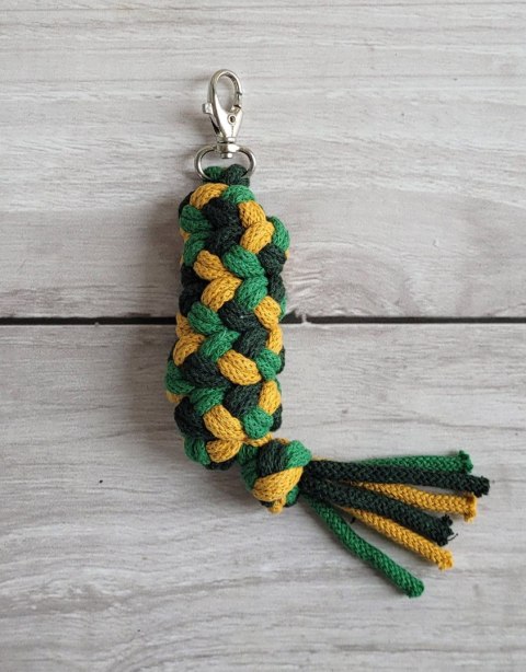 Uwiąz dla konia Hobby Horse pleciony ze sznurka - musztardowy/ zielony/ butelkowa zieleń