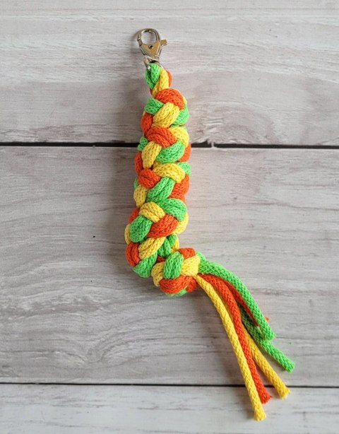 Uwiąz dla konia Hobby Horse pleciony ze sznurka - żółty/ jasny zielony/ pomarańczowy