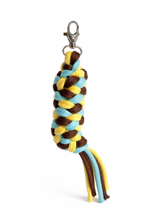 Uwiąz dla konia Hobby Horse pleciony ze sznurka - żółty/ mięta/ brąz
