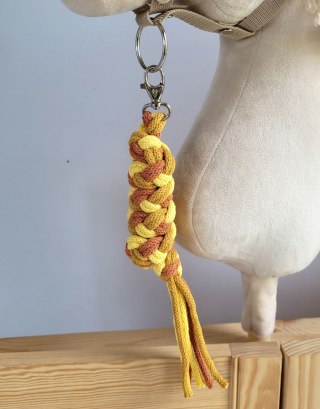 Uwiąz dla konia Hobby Horse pleciony ze sznurka - żółty/ musztarda/ terracota