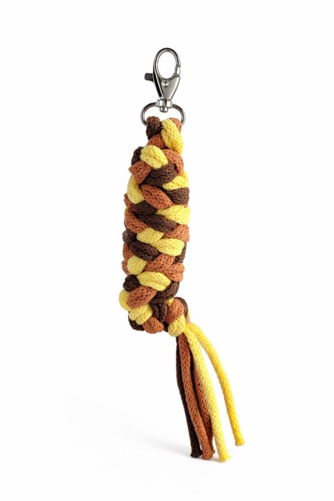 Uwiąz dla konia Hobby Horse pleciony ze sznurka - żółty/ terracota/ brąz