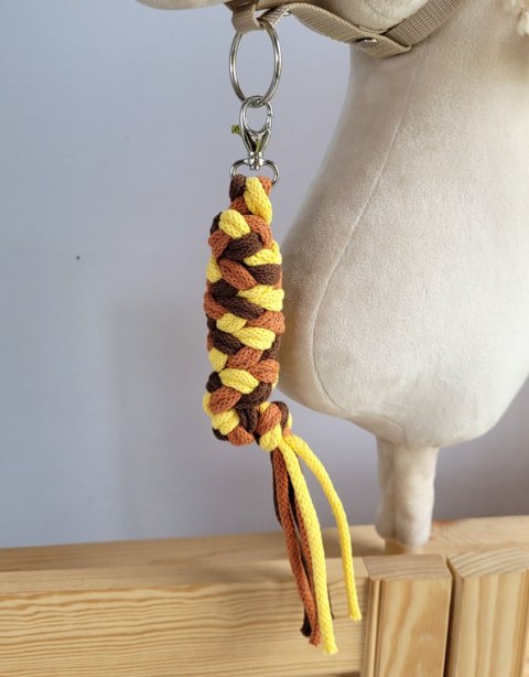 Uwiąz dla konia Hobby Horse pleciony ze sznurka - żółty/ terracota/ brąz
