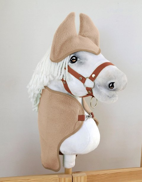 Zestaw dla Hobby Horse A3: polarowa derka + nauszniki - camel