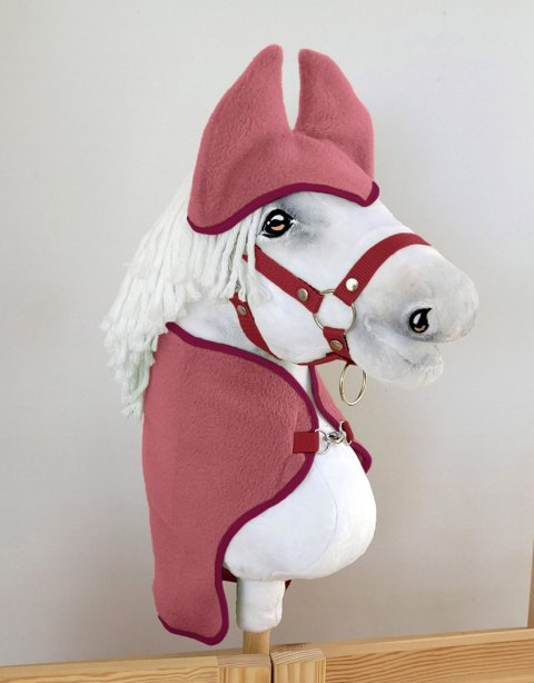 Zestaw dla Hobby Horse A3: polarowa derka + nauszniki - jagodowy