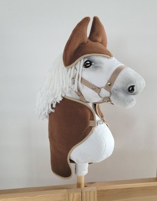 Zestaw dla Hobby Horse uniwersalny A4 i A5: polarowa derka + nauszniki - brązowy