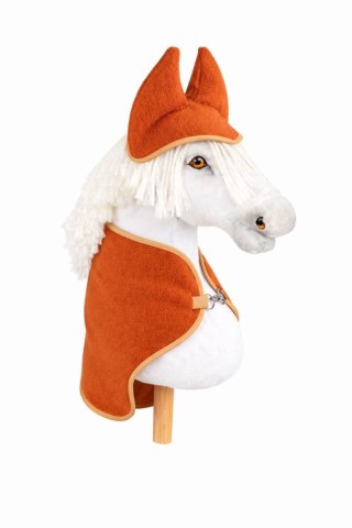 Zestaw dla Hobby Horse uniwersalny A4 i A5: polarowa derka + nauszniki - rudy