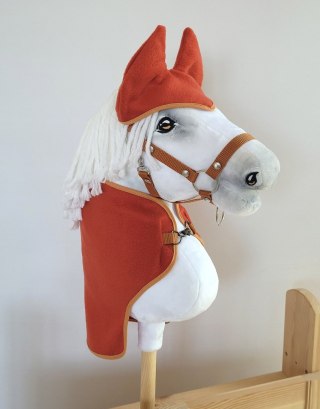Zestaw dla Hobby Horse uniwersalny A4 i A5: polarowa derka + nauszniki - rudy