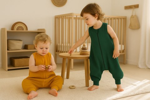 Muślinowy śpiworek dla dzieci z nogawkami XL 2-4 lata letni TOG 1.0 - musztardowy
