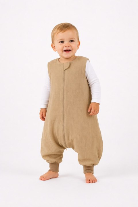 Muślinowy śpiworek dla dzieci z nogawkami L 9-24 mcy letni TOG 1.0 - camel