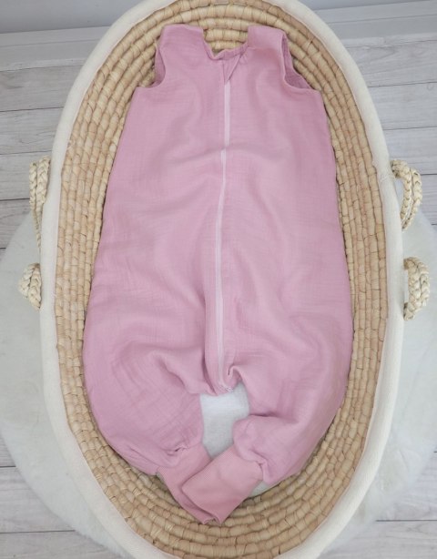 Muślinowy śpiworek dla dzieci z nogawkami L 9-24 mcy letni TOG 1.0 - pastel pink