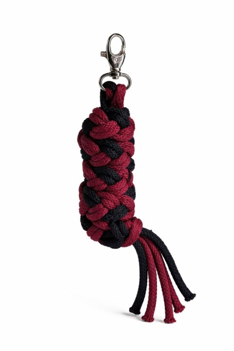 Uwiąz dla konia Hobby Horse pleciony ze sznurka - czarno- bordowy