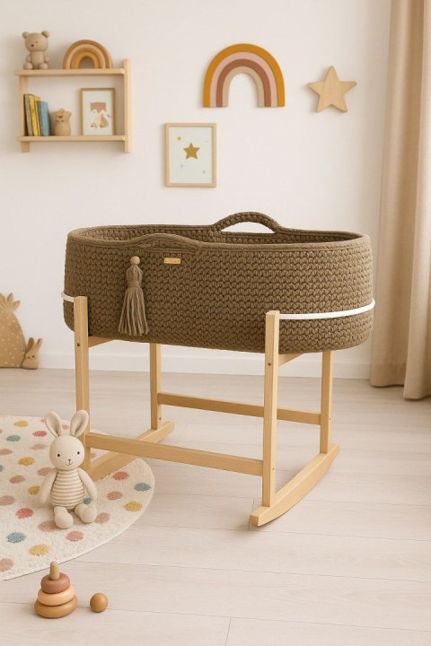 Kosz Mojżesza BOHO Handmade z kołyską - mocca
