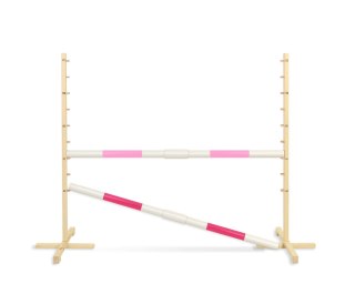 Przeszkoda skokowa do Hobby Horse 160cm, h-120 cm, dwie belki - jasny róż i ciemny róż
