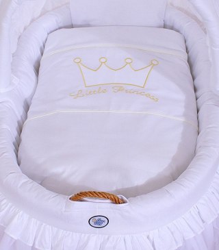 Kosz Mojżesza wiklinowy ze składaną budką - Little Princess biały