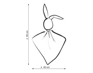 Zając przytulanka DOUDOU dwustronna bawełna i minky - Chevron niebieski - niebieski