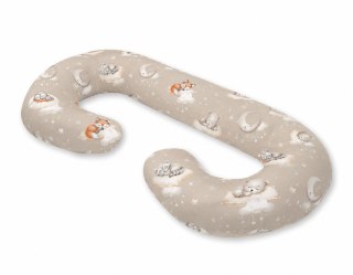 Bawełniana poszewka do poduszki ciążowej typu C - Twinkle Woodland