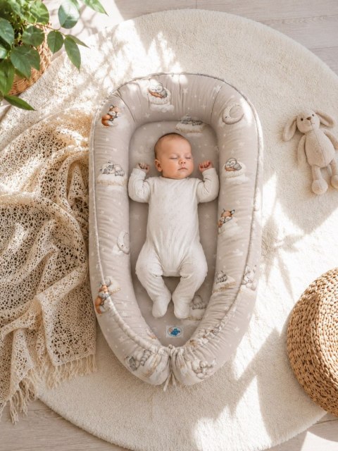 Kokon niemowlęcy dwustronny kojec otulacz Premium MY SWEET BABY- Twinkle Woodland