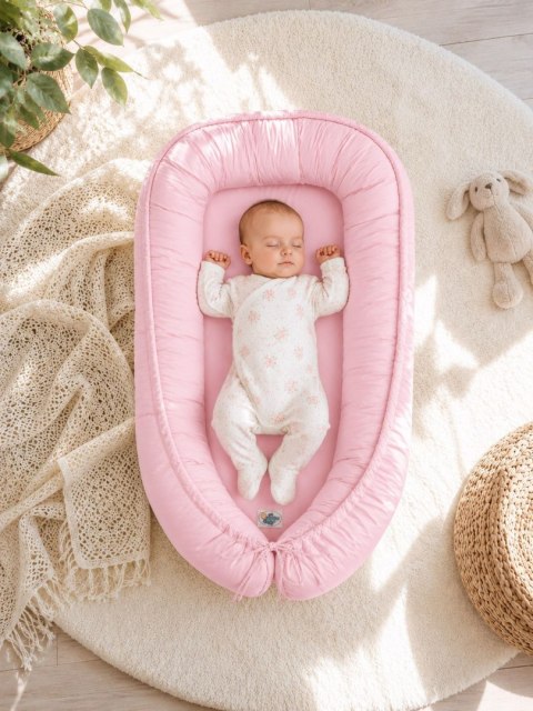 Kokon niemowlęcy dwustronny kojec otulacz Premium MY SWEET BABY- różowy