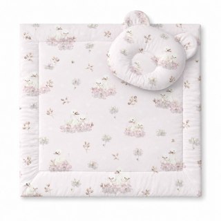 Kołderka z wypełnieniem i poduszka profilowana Miś - zestaw 2cz. - Little Swans