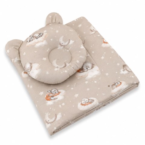 Kołderka z wypełnieniem i poduszka profilowana Miś - zestaw 2cz. - Twinkle Woodland