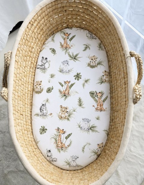 Prześcieradło bawełniane do kosza Mojżesza Boho wózka gondoli 75x35 cm - Little Safari