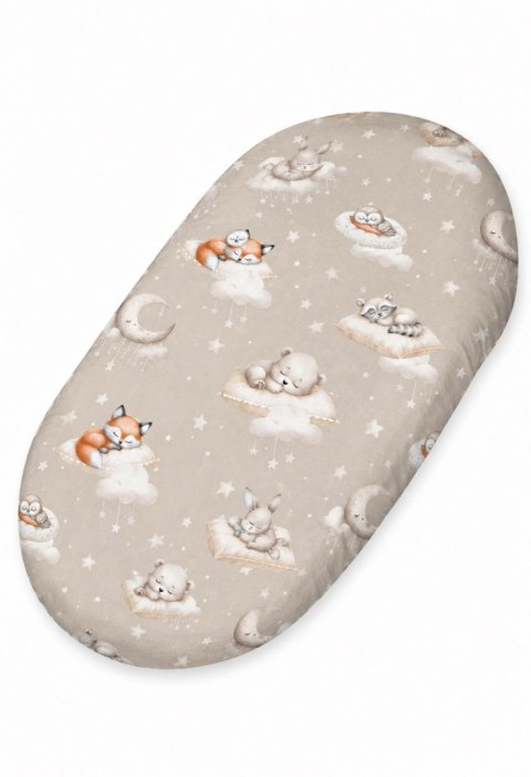 Prześcieradło bawełniane do kosza Mojżesza Boho wózka gondoli 75x35 cm - Twinkle Woodland