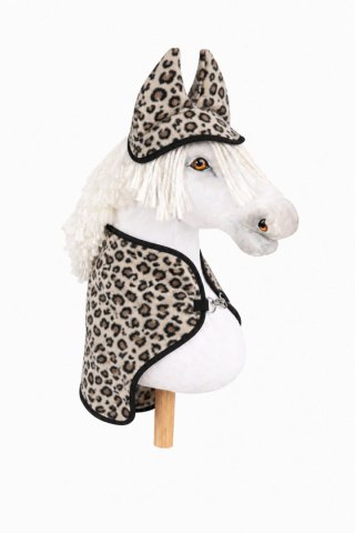 Zestaw dla Hobby Horse A3: polarowa derka + nauszniki - panterka beżowa
