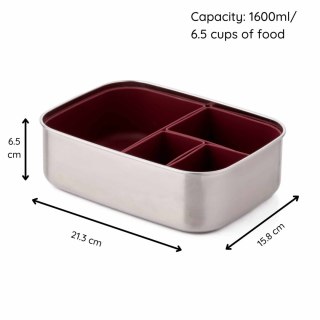 ECORASCALS Klasyczny Lunch Box Bento bordowy