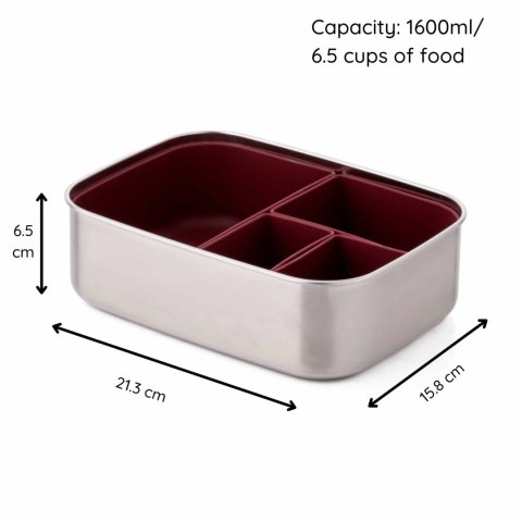ECORASCALS Klasyczny Lunch Box Bento bordowy