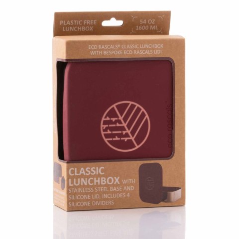 ECORASCALS Klasyczny Lunch Box Bento bordowy
