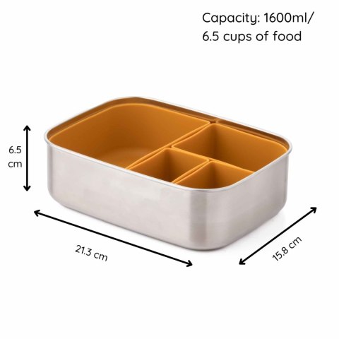 ECORASCALS Klasyczny Lunch Box Bento musztardowy