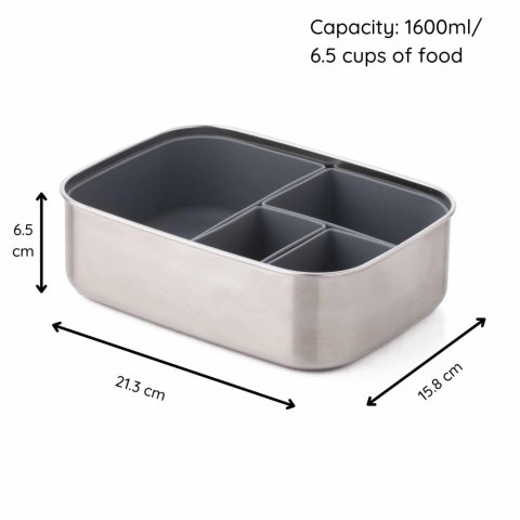ECORASCALS Klasyczny Lunch Box Bento szary