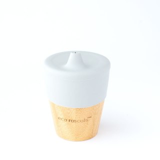 ECORASCALS Kubek bambusowy o pojemności 190 ml szary