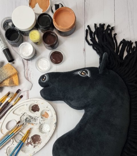 Hobby Horse Premium A3 - duży koń na kiju kary | realistyczny Hobby Horse dla dzieci