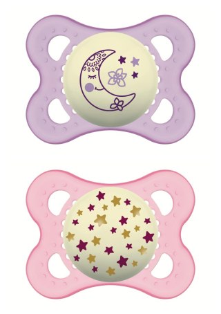 MAM BABY Smoczek uspokajający Orginal Girl Silky Night 2-6 m 2 szt