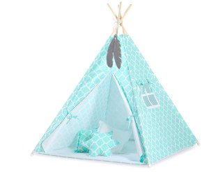 Dwustronna mata do tipi z wypełnieniem - Chevron miętowy