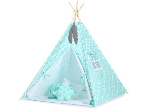 Dwustronna mata do tipi z wypełnieniem - Chevron miętowy