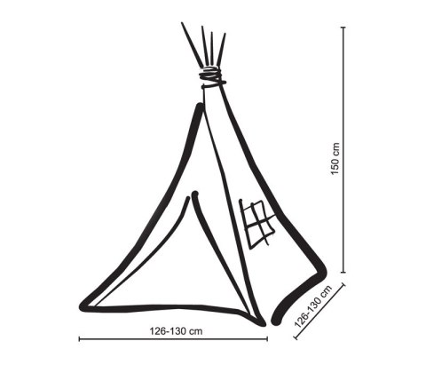 Namiot Tipi dla dzieci + zawieszki pióra - Chevron szary
