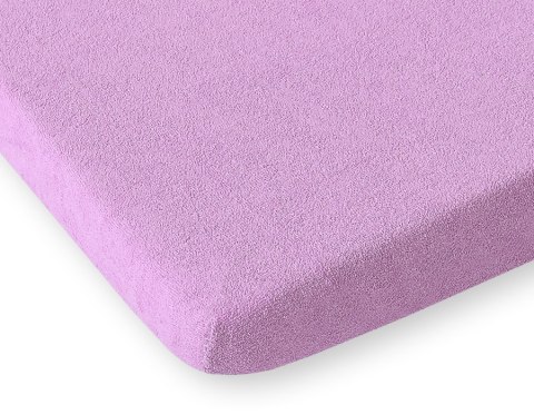 Prześcieradło frotte z gumką do łóżeczka 120x60cm - fioletowe