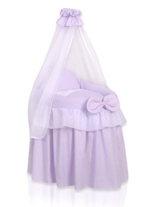 Wózek dla lalek Kosz Mojżesza dla lalek z baldachimem LITTLE PRINCESS fioletowy