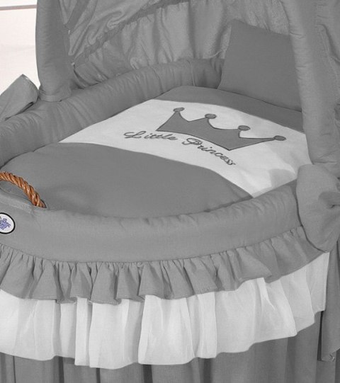 Kosz Mojżesza wiklinowy ze składaną budką - Little Prince antracyt